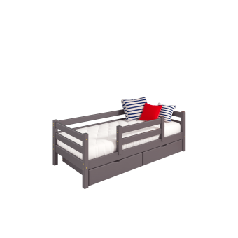 Кровать "Соня" 4 с защитой по центру (с ламелями и ящиками) лаванда