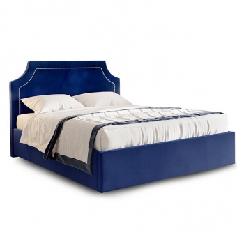 Кровать двухспальная "Катрин" Мора синий 140